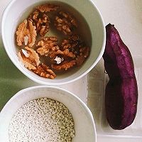 美容养颜的浪漫早餐 : 紫薯核桃糯米糊的做法图解1